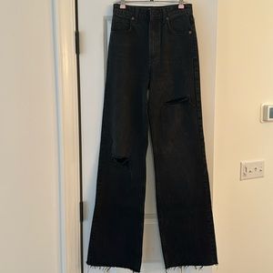 Zara Jeans -high-waisted, black, size USA 02